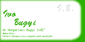 ivo bugyi business card